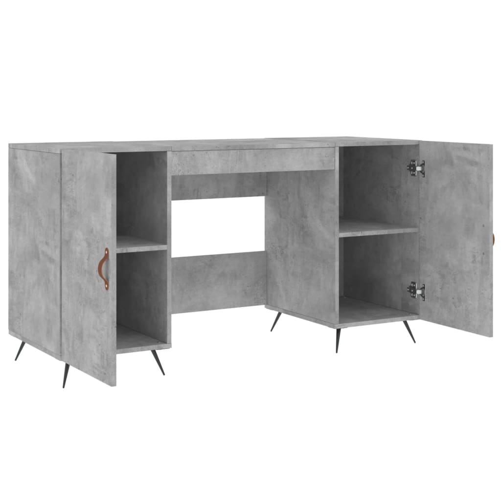 Desk Concrete Grey 140x50x75 cm Engineered Wood